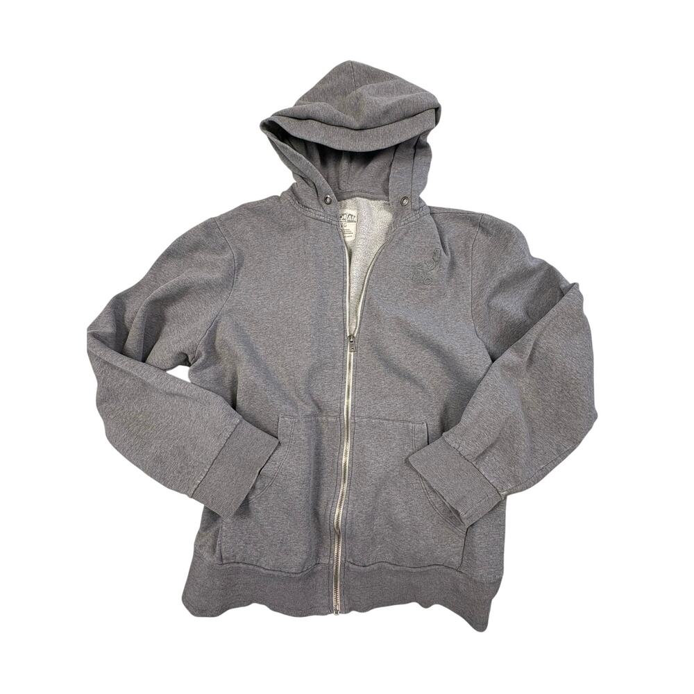 Aeropostale Vintage Y2K Full Zip Hoodie Sweatshirt Men's XL Gray 90s Grunge